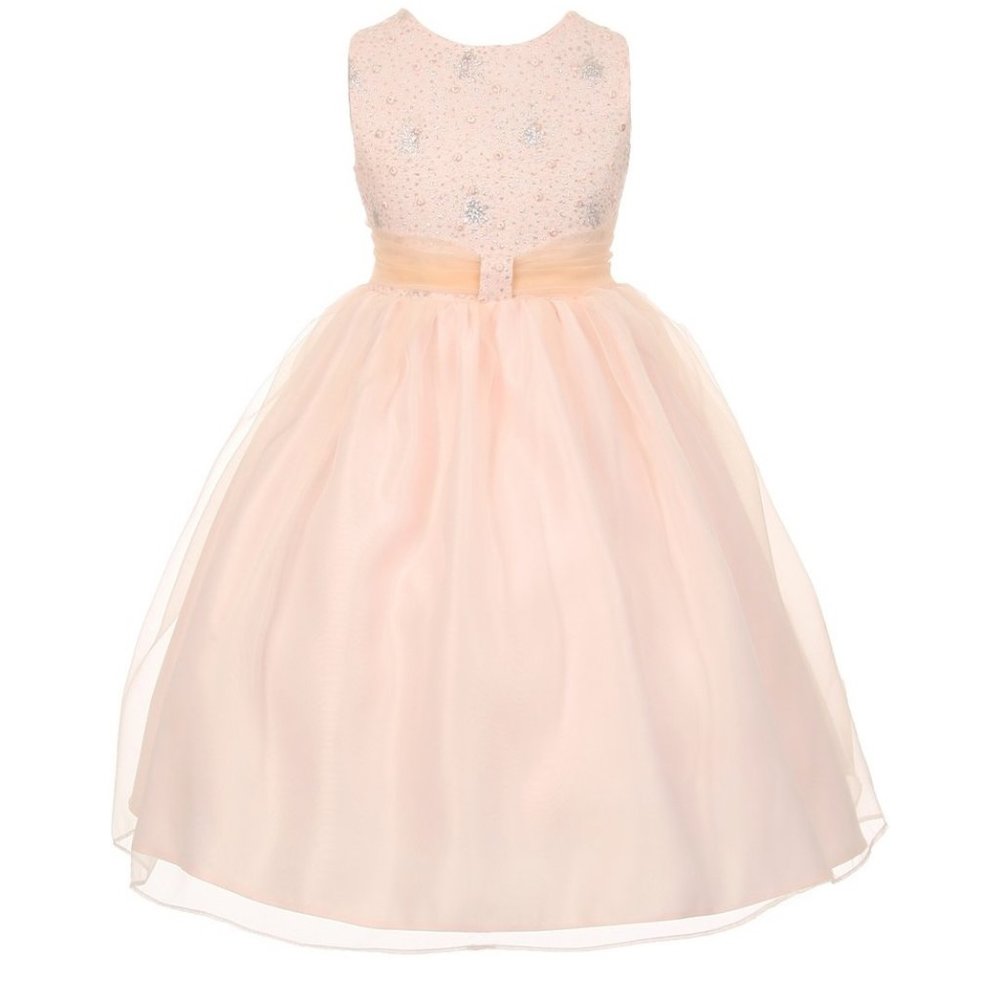 Little Girl Toddler Communion Baptism Sparkle Bodice Special Occasion Dress Kid